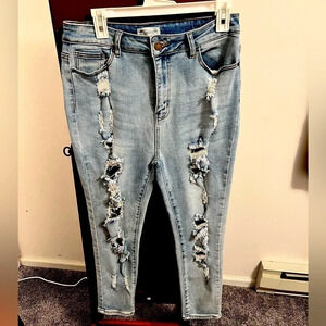 Bamboo ripped jeans‎